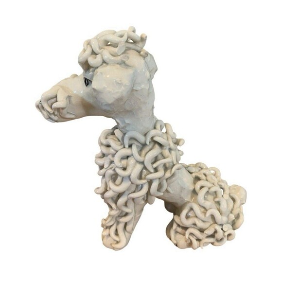 Italian Spaghetti Vintage Mid Century Ceramic Porcelain Poodle Dog Italy 5” - Picture 2 of 6